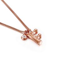 Titanium Steel Rose Gold Plated Simple Style Patchwork Letter Pendant Necklace sku image 6