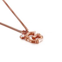 Titanium Steel Rose Gold Plated Simple Style Patchwork Letter Pendant Necklace sku image 7
