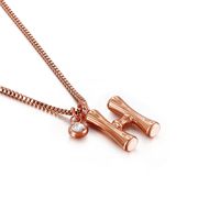Titanium Steel Rose Gold Plated Simple Style Patchwork Letter Pendant Necklace sku image 8