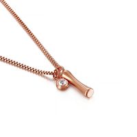 Titanium Steel Rose Gold Plated Simple Style Patchwork Letter Pendant Necklace sku image 9