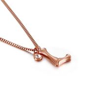 Titanium Steel Rose Gold Plated Simple Style Patchwork Letter Pendant Necklace sku image 12