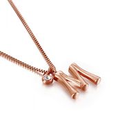 Titanium Steel Rose Gold Plated Simple Style Patchwork Letter Pendant Necklace sku image 14