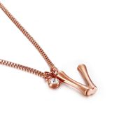 Titanium Steel Rose Gold Plated Simple Style Patchwork Letter Pendant Necklace sku image 22