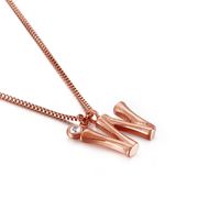 Titanium Steel Rose Gold Plated Simple Style Patchwork Letter Pendant Necklace sku image 23