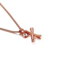 Titanium Steel Rose Gold Plated Simple Style Patchwork Letter Pendant Necklace sku image 24