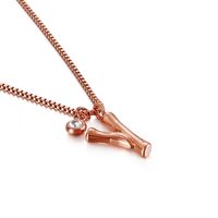 Titanium Steel Rose Gold Plated Simple Style Patchwork Letter Pendant Necklace sku image 25