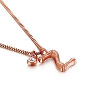 Titanium Steel Rose Gold Plated Simple Style Patchwork Letter Pendant Necklace sku image 26