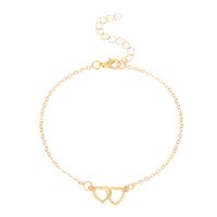 Wholesale Jewelry Simple Style Heart Shape Alloy 14k Gold Plated Anklet sku image 2