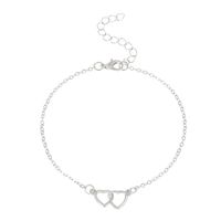 Wholesale Jewelry Simple Style Heart Shape Alloy 14k Gold Plated Anklet sku image 1
