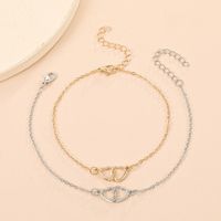 Wholesale Jewelry Simple Style Heart Shape Alloy 14k Gold Plated Anklet main image 5