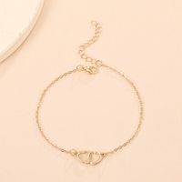 Wholesale Jewelry Simple Style Heart Shape Alloy 14k Gold Plated Anklet main image 3