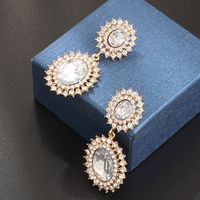 Simple Style Flower Alloy Plating Inlay Zircon Gold Plated Women's Drop Earrings main image 2