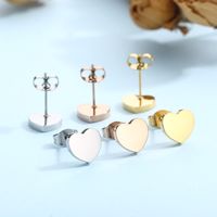 Titanium Steel 18K Gold Plated Rose Gold Plated Simple Style Plating Heart Shape Bracelets Earrings Necklace main image 4