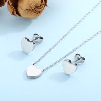 Titanium Steel 18K Gold Plated Rose Gold Plated Simple Style Plating Heart Shape Bracelets Earrings Necklace main image 6