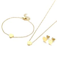 Titanium Steel 18K Gold Plated Rose Gold Plated Simple Style Plating Heart Shape Bracelets Earrings Necklace sku image 2