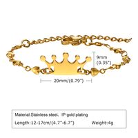 Cute Simple Style Crown 201 Stainless Steel Patchwork Girl'S Bracelets main image 5