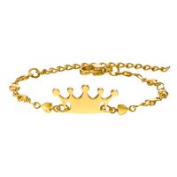 Cute Simple Style Crown 201 Stainless Steel Patchwork Girl'S Bracelets main image 6