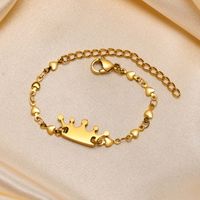 Cute Simple Style Crown 201 Stainless Steel Patchwork Girl'S Bracelets main image 3