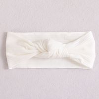 Classic Style Solid Color Polyester Rib Pom Poms Bowknot Hair Band sku image 1