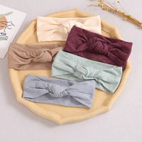 Classic Style Solid Color Polyester Rib Pom Poms Bowknot Hair Band main image 3