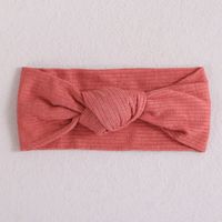Classic Style Solid Color Polyester Rib Pom Poms Bowknot Hair Band sku image 3