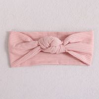 Classic Style Solid Color Polyester Rib Pom Poms Bowknot Hair Band sku image 2
