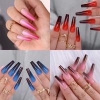 Sweet Simple Style Color Block Plastic Nail Patches 1 Set main image 1