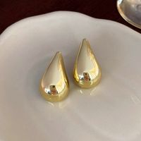 Simple Style Water Droplets Alloy Plating Women's Ear Studs sku image 1