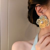 Rétro Fleur Alliage Placage Incruster Perles Artificielles Femmes Boucles D'oreilles sku image 13