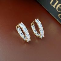 1 Pair Baroque Style Heart Shape Tassel Plating Inlay Copper Artificial Crystal Rhinestones Earrings sku image 5