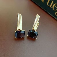 1 Pair Baroque Style Heart Shape Tassel Plating Inlay Copper Artificial Crystal Rhinestones Earrings sku image 4