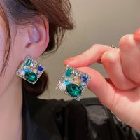 1 Pair Baroque Style Heart Shape Tassel Plating Inlay Copper Artificial Crystal Rhinestones Earrings sku image 3