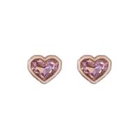 Simple Style Shiny Oval Heart Shape Resin Plating Inlay Artificial Crystal Women's Ear Studs main image 4