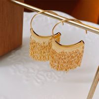 1 Pair Lady Streetwear Geometric Copper Tassel Drop Earrings sku image 1