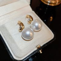1 Pair Elegant Geometric Plating Inlay Copper Artificial Pearls Rhinestones Drop Earrings sku image 27