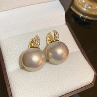 1 Pair Elegant Geometric Plating Inlay Copper Artificial Pearls Rhinestones Drop Earrings sku image 30
