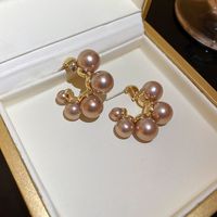 1 Pair Elegant Geometric Plating Inlay Copper Artificial Pearls Rhinestones Drop Earrings sku image 14