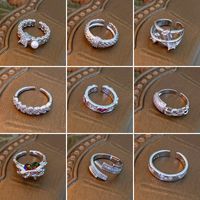Lässig Einfacher Stil Herzform Kupfer Überzug Inlay Perle Zirkon Offener Ring main image 1