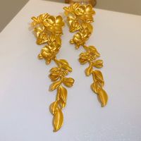 1 Pair Retro Sweet Flower Plating Inlay Copper Rhinestones Gold Plated Ear Studs sku image 25