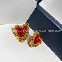 1 Par Retro Dulce Flor Enchapado Embutido Cobre Diamantes De Imitación Chapado En Oro Pendientes sku image 4