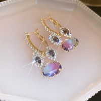 1 Pair Glam Luxurious Lady Flower Butterfly Copper Inlay Zircon Drop Earrings sku image 7