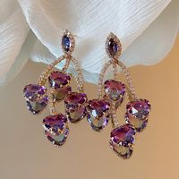 1 Pair Glam Luxurious Lady Flower Butterfly Copper Inlay Zircon Drop Earrings sku image 24