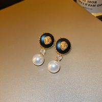 1 Pair Classical Water Droplets Flower Inlay Copper Artificial Gemstones Drop Earrings Ear Studs sku image 19