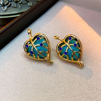 1 Pair Classical Water Droplets Flower Inlay Copper Artificial Gemstones Drop Earrings Ear Studs main image 4