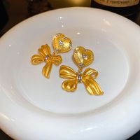 1 Pair Classical Water Droplets Flower Inlay Copper Artificial Gemstones Drop Earrings Ear Studs sku image 11