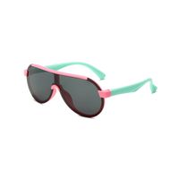 Modern Style Color Block Pc Square Full Frame Kids Sunglasses sku image 6