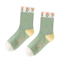 Women's Sweet Flower Cotton Crew Socks A Pair main image 4