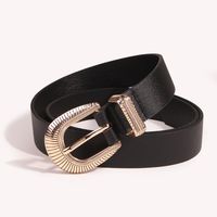 Classic Style Solid Color Pu Leather Alloy Women's Leather Belts main image 1