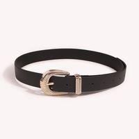 Classic Style Solid Color Pu Leather Alloy Women's Leather Belts main image 3