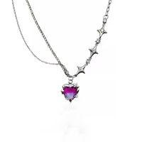 Simple Style Commute Heart Shape Alloy Inlay Zircon Women's Pendant Necklace main image 2